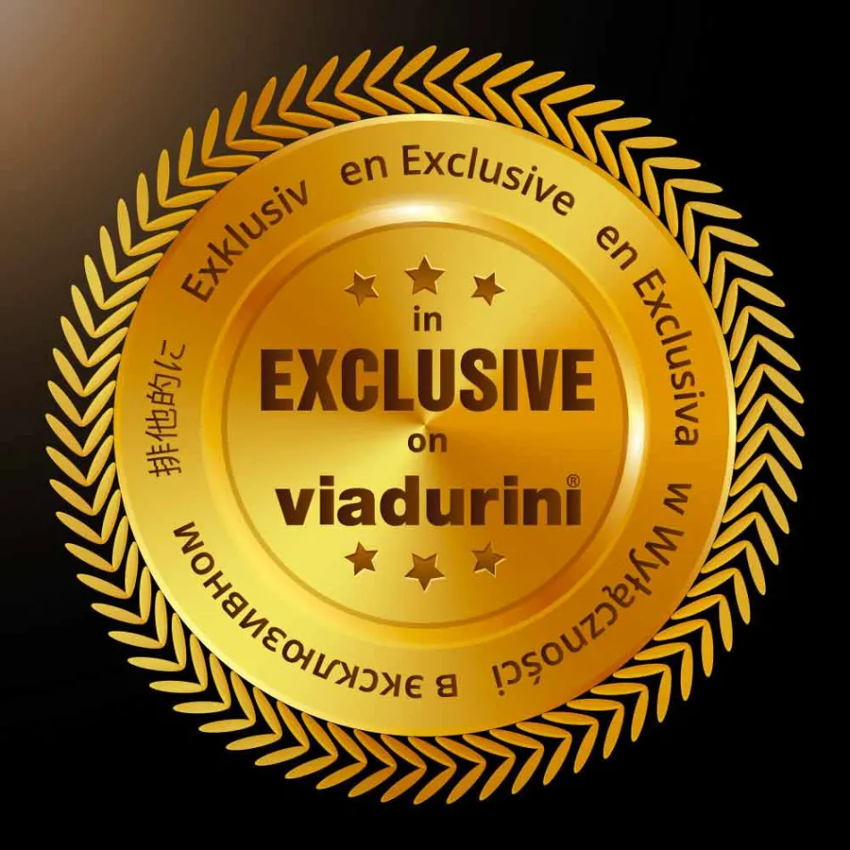 Tavolinë ngrënie e zgjatur Rico, me kornizë druri të ngurtë Viadurini