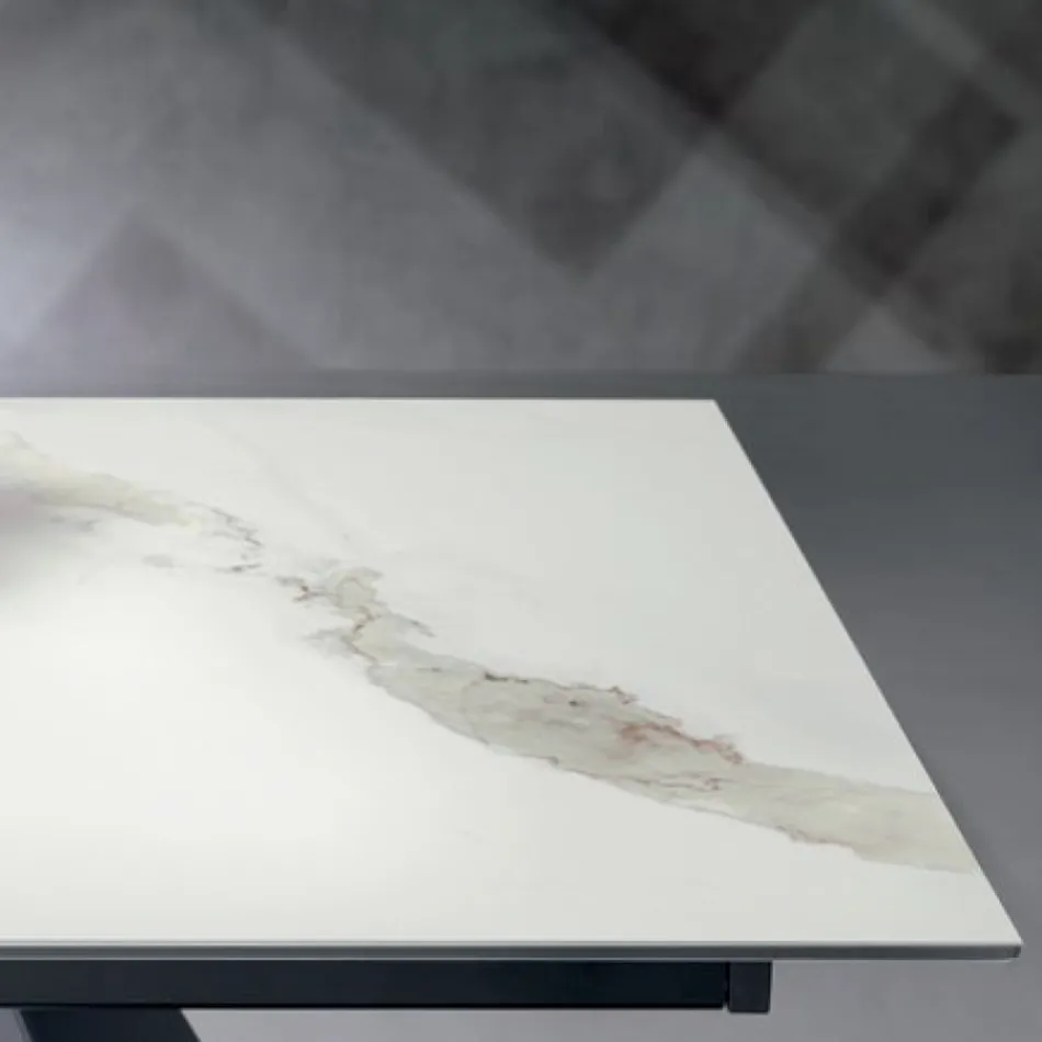 Tavolinë e Zgjerueshme me Zgjatje Anësore në Qelq Qeramik - Aperol Viadurini