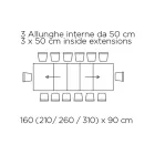 Tavolinë e zgjerueshme me hapje qendrore dhe buzë të palosshme Prodhuar në Itali - Dalmat Viadurini