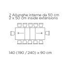 Tavolinë e zgjerueshme me hapje qendrore dhe buzë të palosshme Prodhuar në Itali - Dalmat Viadurini