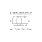 Tavolinë e zgjerueshme me hapje qendrore të sinkronizuar në laminat - Settimmio Viadurini