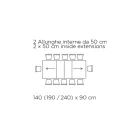 Tavolinë e zgjerueshme me hapje qendrore të sinkronizuar në laminat - Settimmio Viadurini