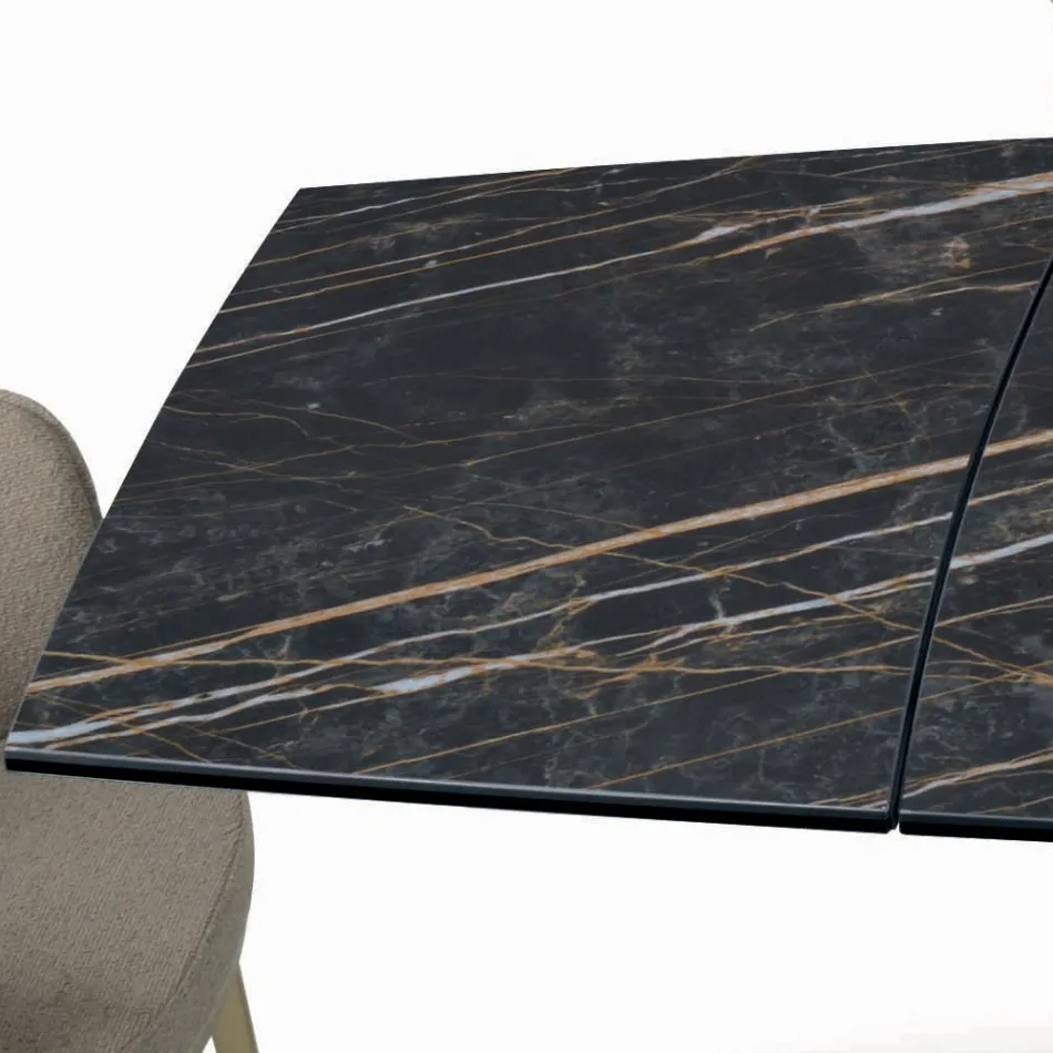 Tavolinë e zgjerueshme me bazë dhe majë në përfundime të ndryshme të prodhuara në Itali - Settimmio Viadurini