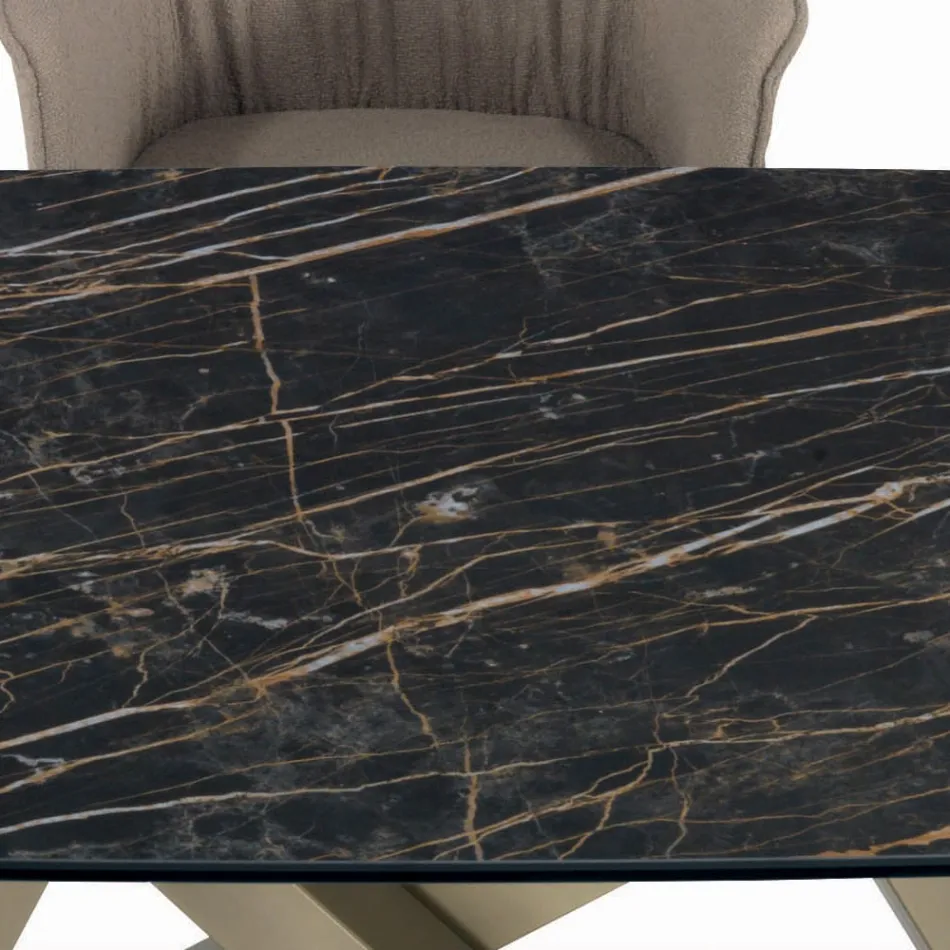 Tavolinë e zgjerueshme me bazë dhe majë në përfundime të ndryshme të prodhuara në Itali - Settimmio Viadurini