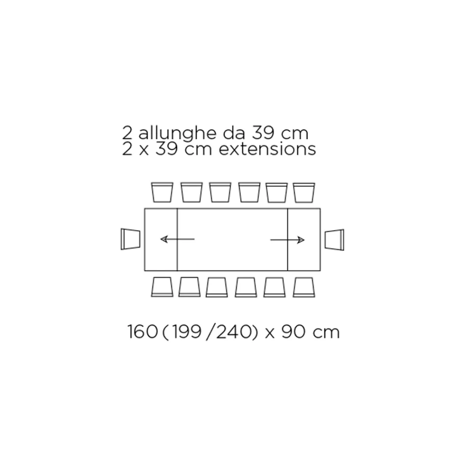 Tavolinë e zgjerueshme me buzë të parregullta të zhveshur Prodhuar në Itali - Gota Viadurini