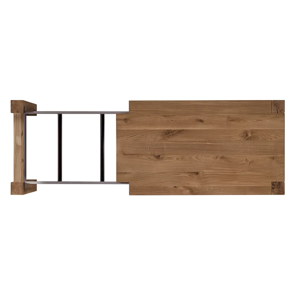 Tavolinë e zgjerueshme me këmbë të fasuara dhe majë Made in Italy - Tash Viadurini