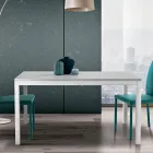 Tavolinë e zgjerueshme me këmbë metalike të bardha dhe majë melamine - Shaila Viadurini