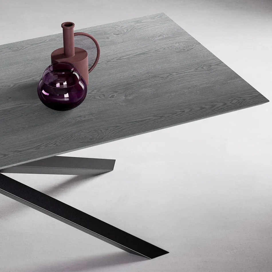 Tavolinë e zgjerueshme me këmbë S70 Made in Italy - Sagi Viadurini