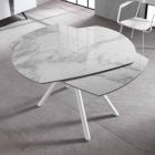 Tavolinë e zgjatur me këmbë qeramike të lartë dhe këmbë metalike, Lozzolo Viadurini