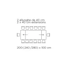 Tavolinë e zgjerueshme me majë xhami Made in Italy - Equatore Viadurini