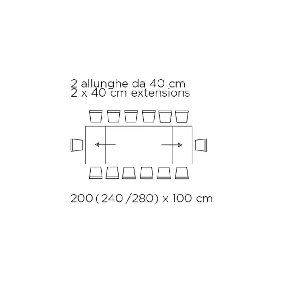 Tavolinë e zgjerueshme me majë xhami Made in Italy - Equatore Viadurini