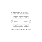 Tavolinë e zgjerueshme me majë xhami Made in Italy - Equatore Viadurini