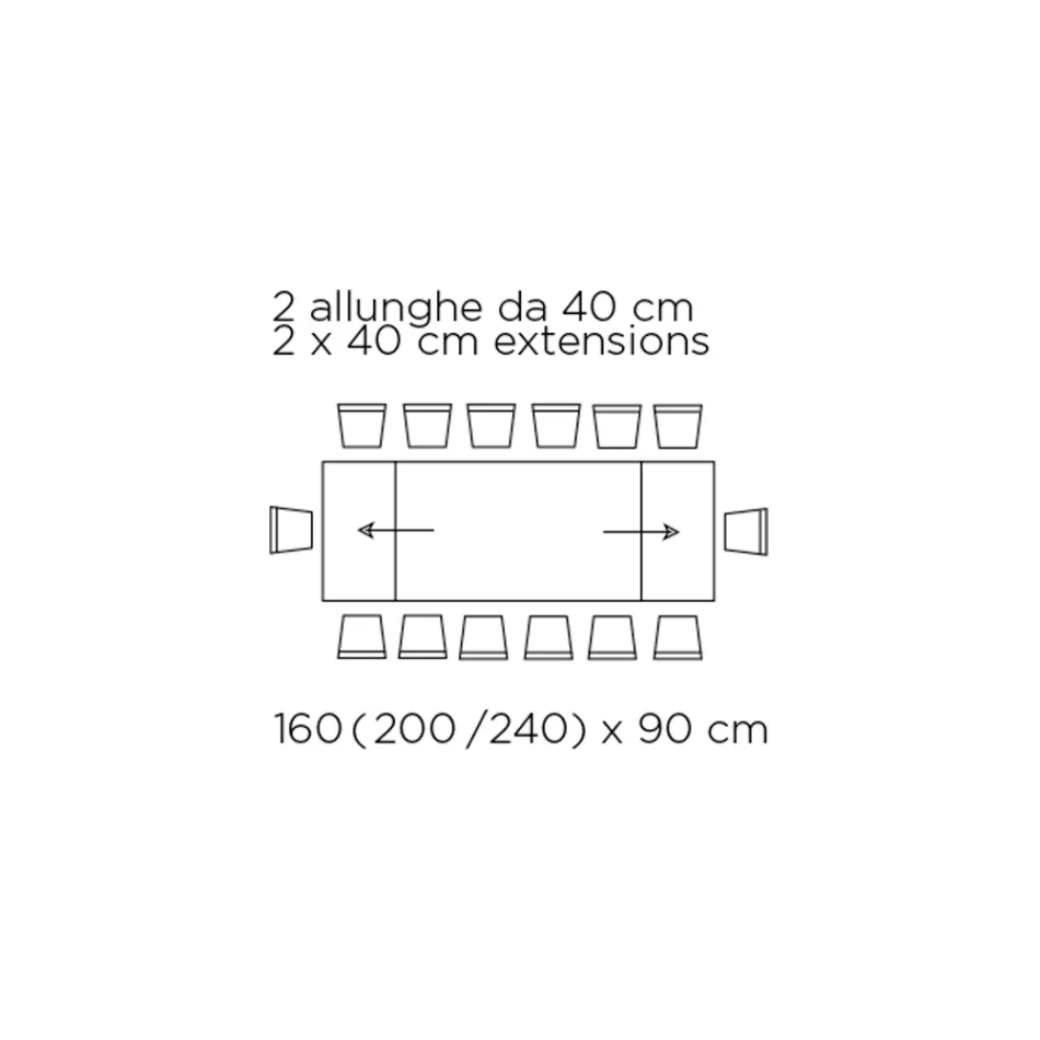 Tavolinë e zgjerueshme me majë xhami Made in Italy - Equatore Viadurini