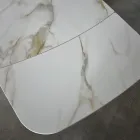 Tavolinë e zgjerueshme nga 180 në 260 cm në gur të sinteruar me përfundim Calacatta - Vortex Viadurini