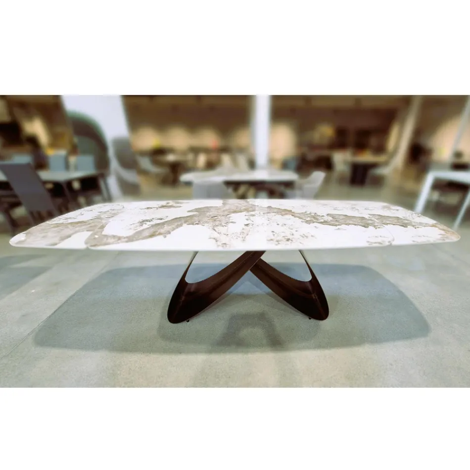 Tavolinë e zgjerueshme nga 180 në 260 cm në ngjyrë guri të sinteruar Gres me përfundim Pandora - Orion Viadurini