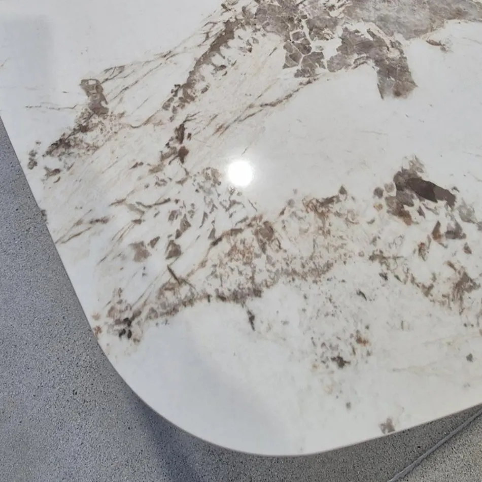 Tavolinë e zgjerueshme nga 180 në 260 cm në ngjyrë guri të sinteruar Gres me përfundim Pandora - Orion Viadurini