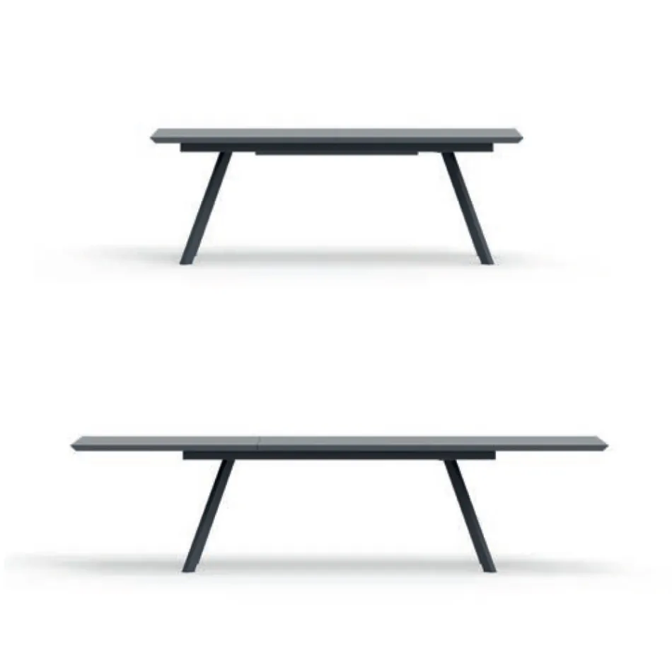 Tavolinë kopshti e zgjerueshme në çelik të galvanizuar Prodhuar në Itali - Brienne Viadurini