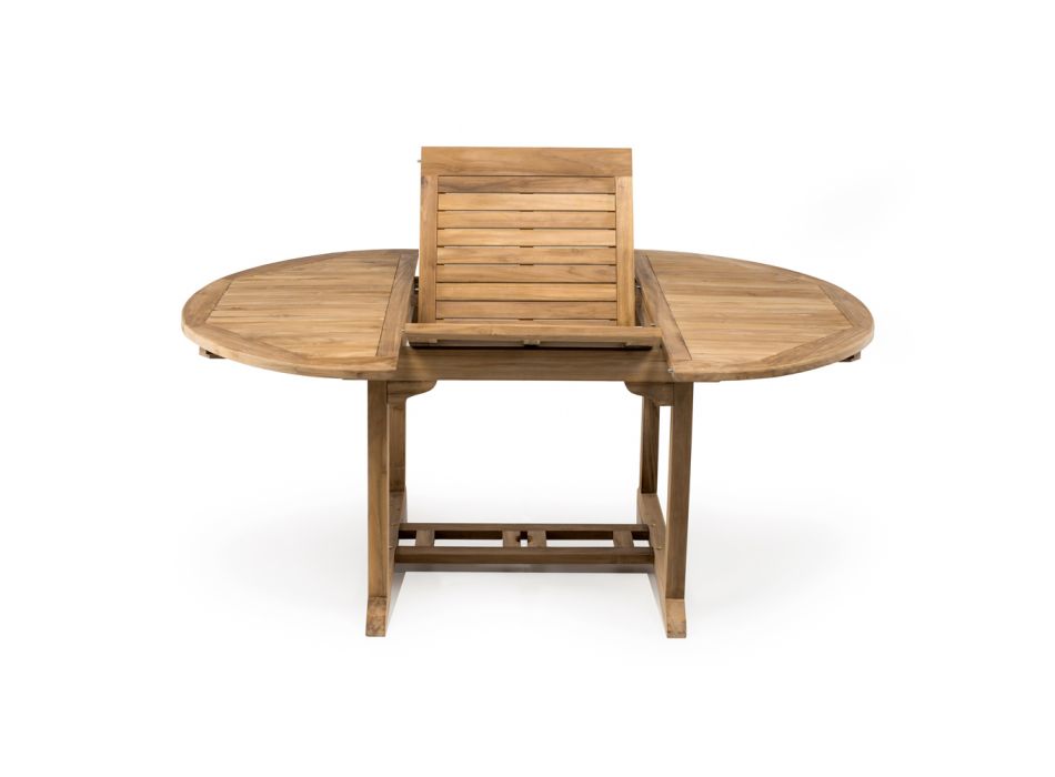 Tavolinë kopshti e zgjerueshme në dru tik natyral - Yggdrasil Viadurini