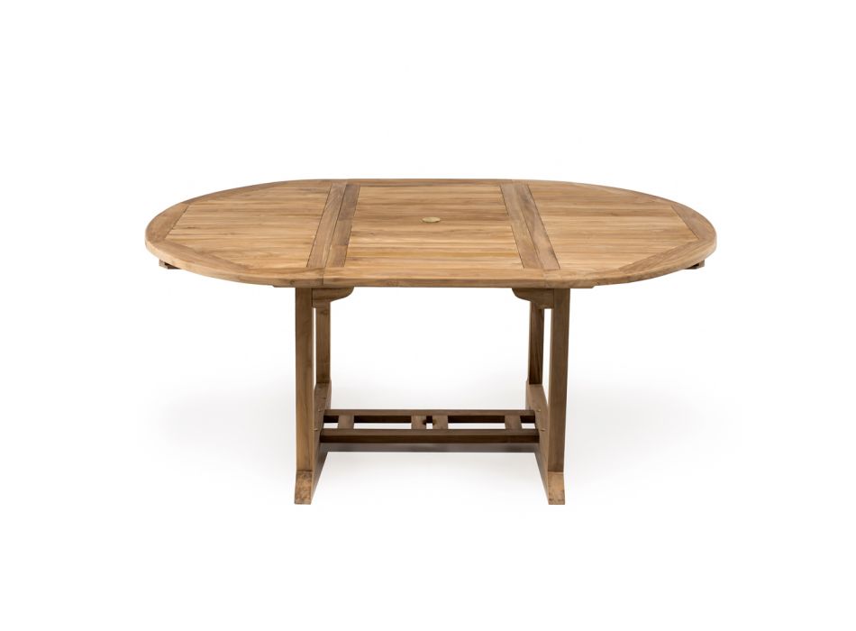 Tavolinë kopshti e zgjerueshme në dru tik natyral - Yggdrasil Viadurini
