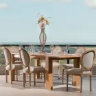 Tavolinë e zgjatshme për dhomën e ndenjes e bërë nga dru tik i fortë - Fidia Viadurini