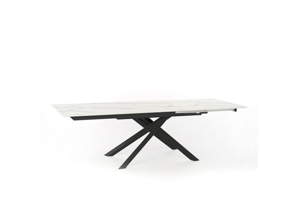 Tavolinë me dizajn të zgjatur me këmbë metalike, Lucera Viadurini