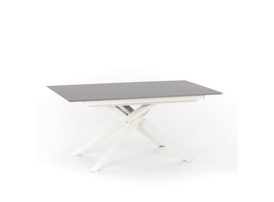 Tavolinë me dizajn të zgjatur me këmbë metalike, Lucera Viadurini