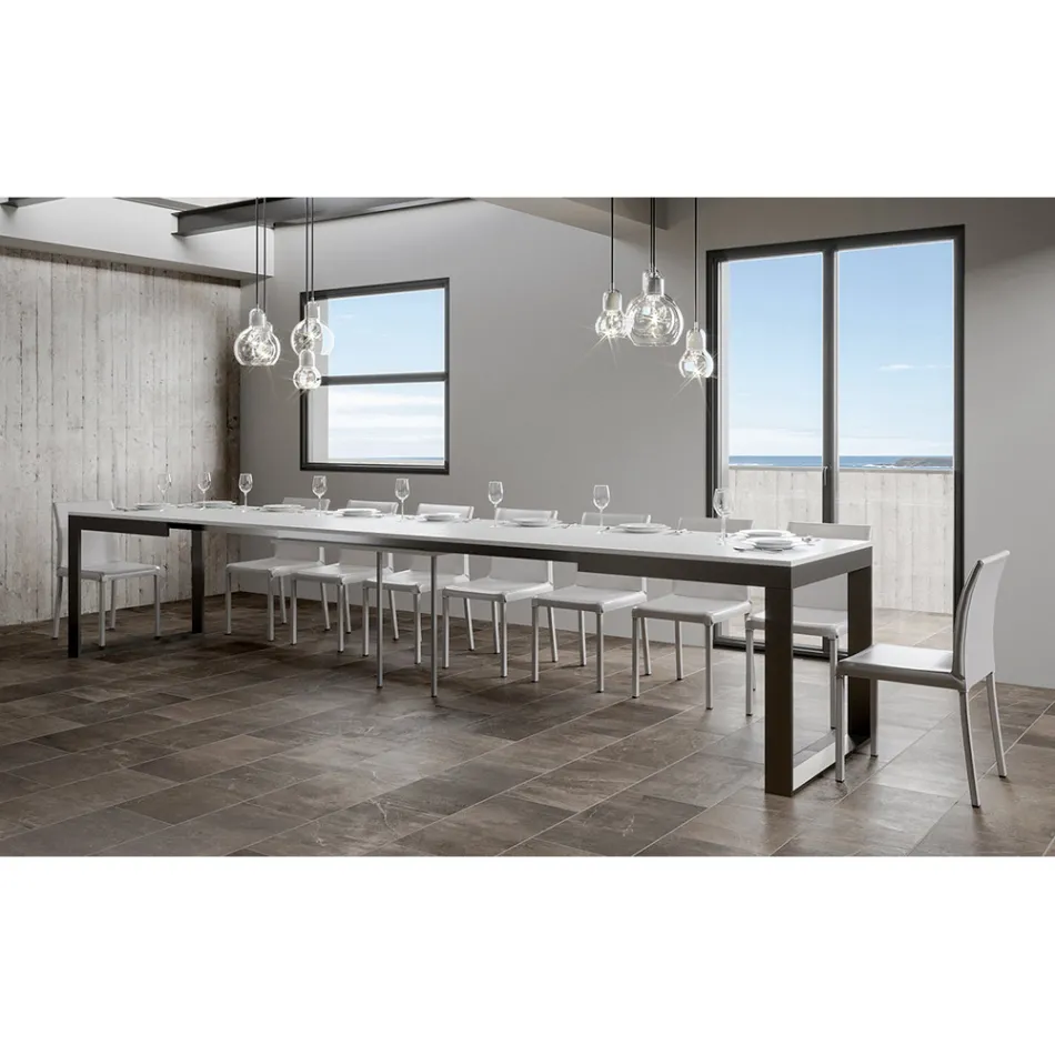 Tabela e Zgjerueshme e Dizajnit Modern në Dru Melamine - Badesi Viadurini