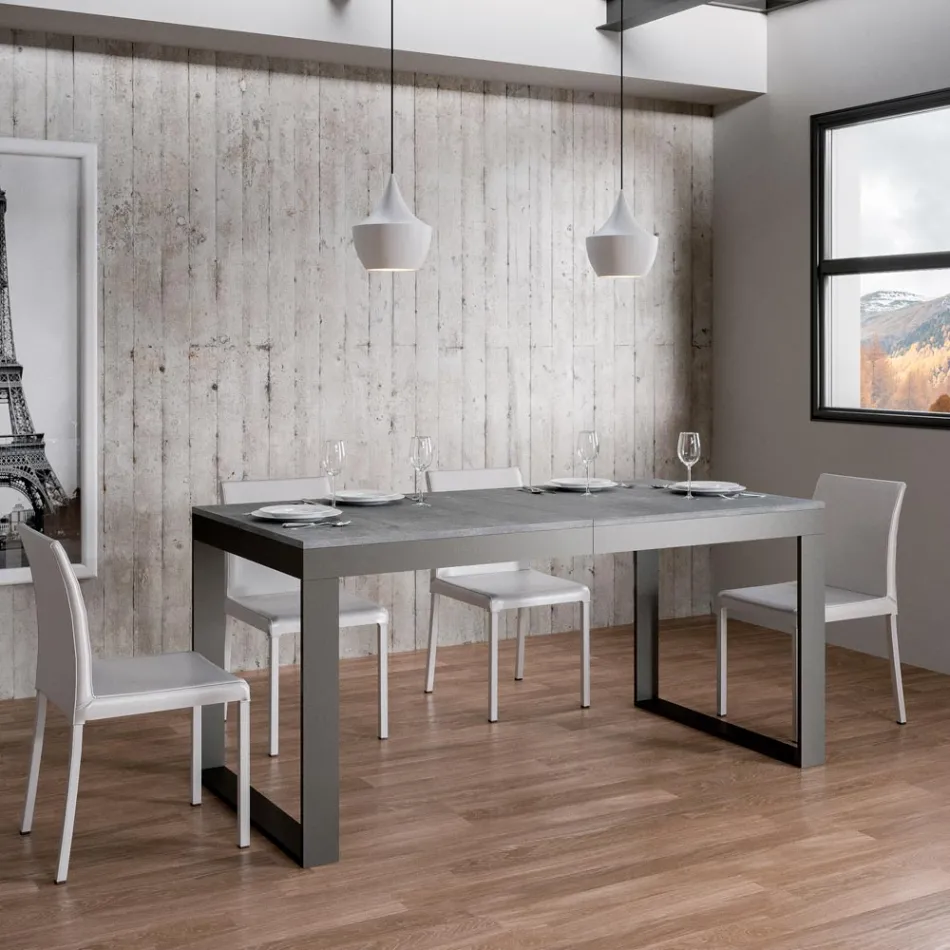 Tabela e Zgjerueshme e Dizajnit Modern në Dru Melamine - Badesi Viadurini