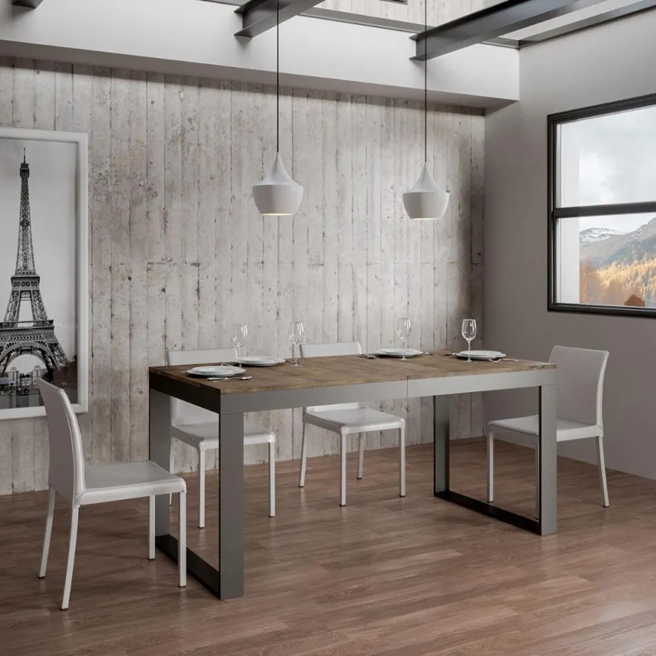 Tabela e Zgjerueshme e Dizajnit Modern në Dru Melamine - Badesi Viadurini