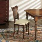 Tavolinë e zgjatur dhe 2 karrige në arrë të patinuar Prodhuar në Itali - Biotite Viadurini