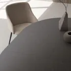 Tavolinë e zgjerueshme deri në 180 cm Hpl e laminuar e rrumbullakët Prodhuar në Itali - Bastiano Viadurini