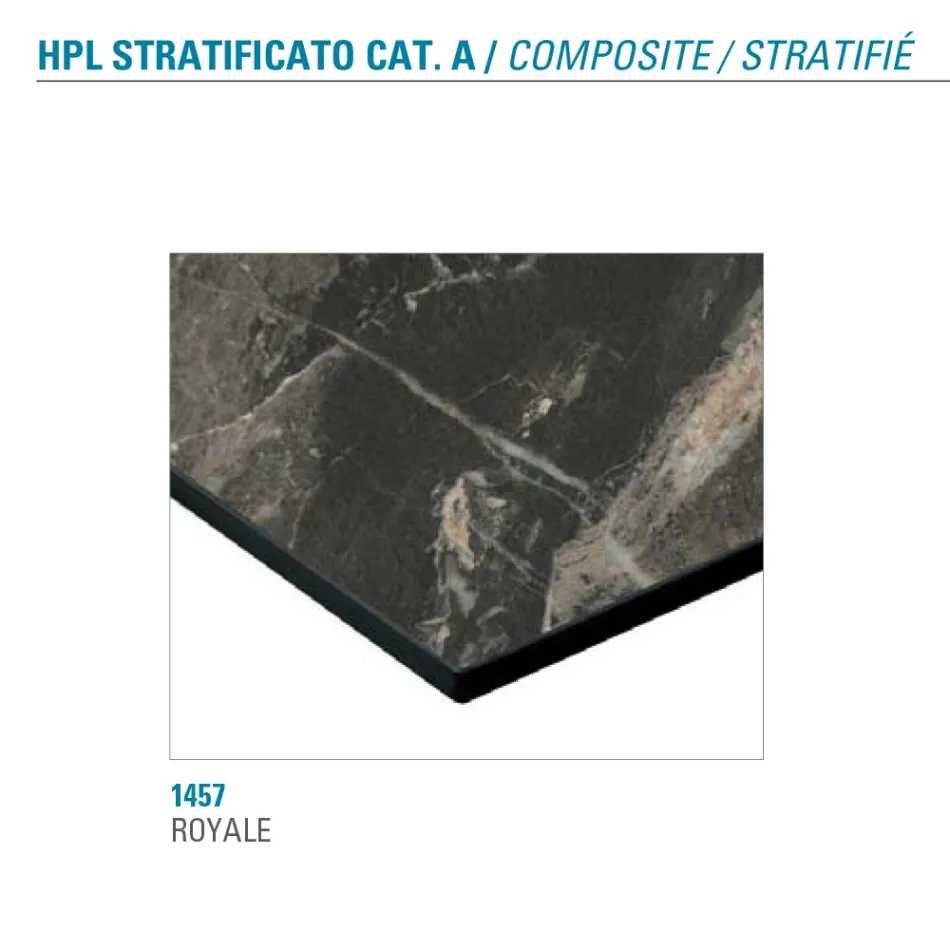 Tavolinë e zgjerueshme deri në 180 cm Hpl e laminuar e rrumbullakët Prodhuar në Itali - Bastiano Viadurini