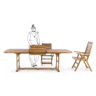 Tavolinë kopshti prej druri e zgjatur deri në 240 cm, nga Design - Roxen Viadurini