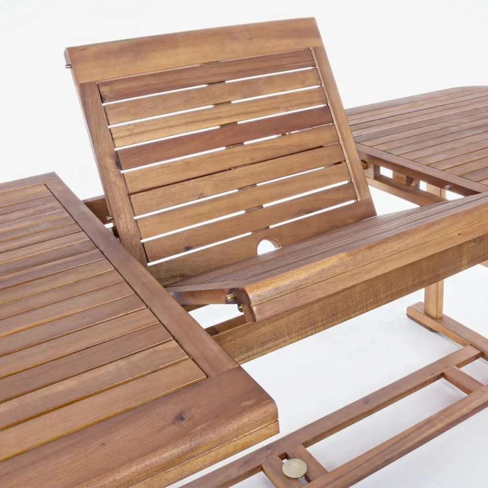 Tavolinë kopshti prej druri e zgjatur deri në 240 cm, nga Design - Roxen Viadurini