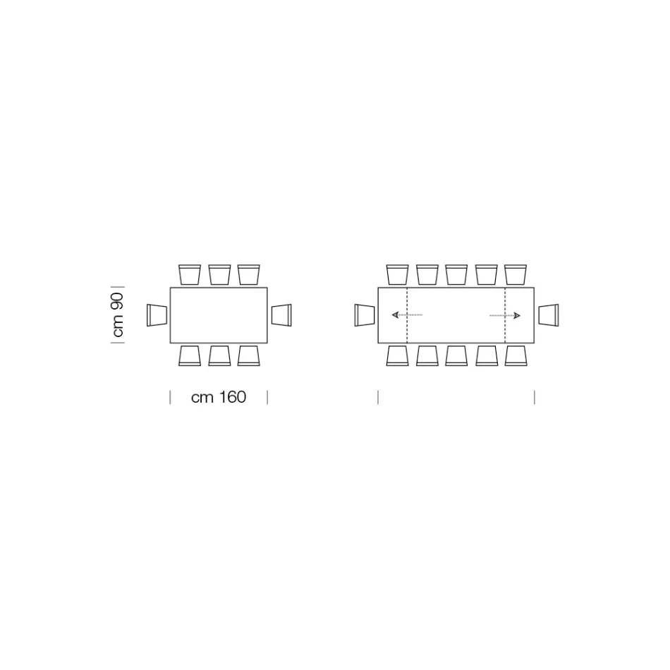 Tavolinë e zgjatur deri në 278 cm në qelq dhe çelik të bardhë Prodhuar në Itali - Grotta Viadurini