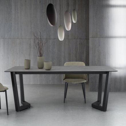 Tavolinë e zgjerueshme deri në 300 cm Baza metalike Prodhuar në Itali - Bastiano Viadurini
