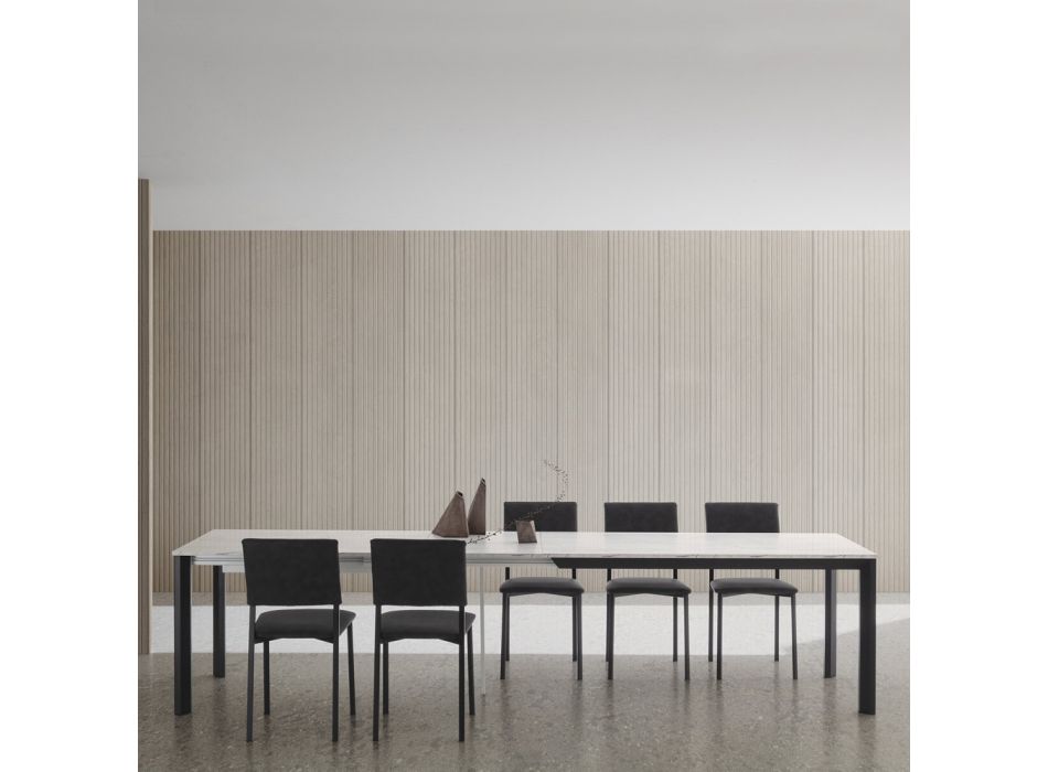 Tavolinë e zgjerueshme deri në 334 cm në alumin dhe Hpl Prodhuar në Itali - Filiberto Viadurini