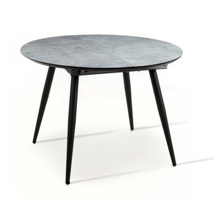 Tavolinë e zgjatur deri në 150 cm me majë melamine dhe bazë metalike - Iberia Viadurini