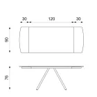 Tavolinë e zgjatur deri në 180 cm në qeramikë në xhami dhe metal - Lozzolo Viadurini