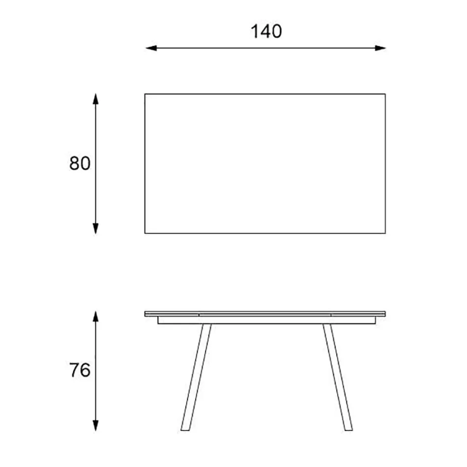 Tavolinë e zgjatur deri në 200 cm në gurin e sinterizuar me efekt mermeri - ananas Viadurini