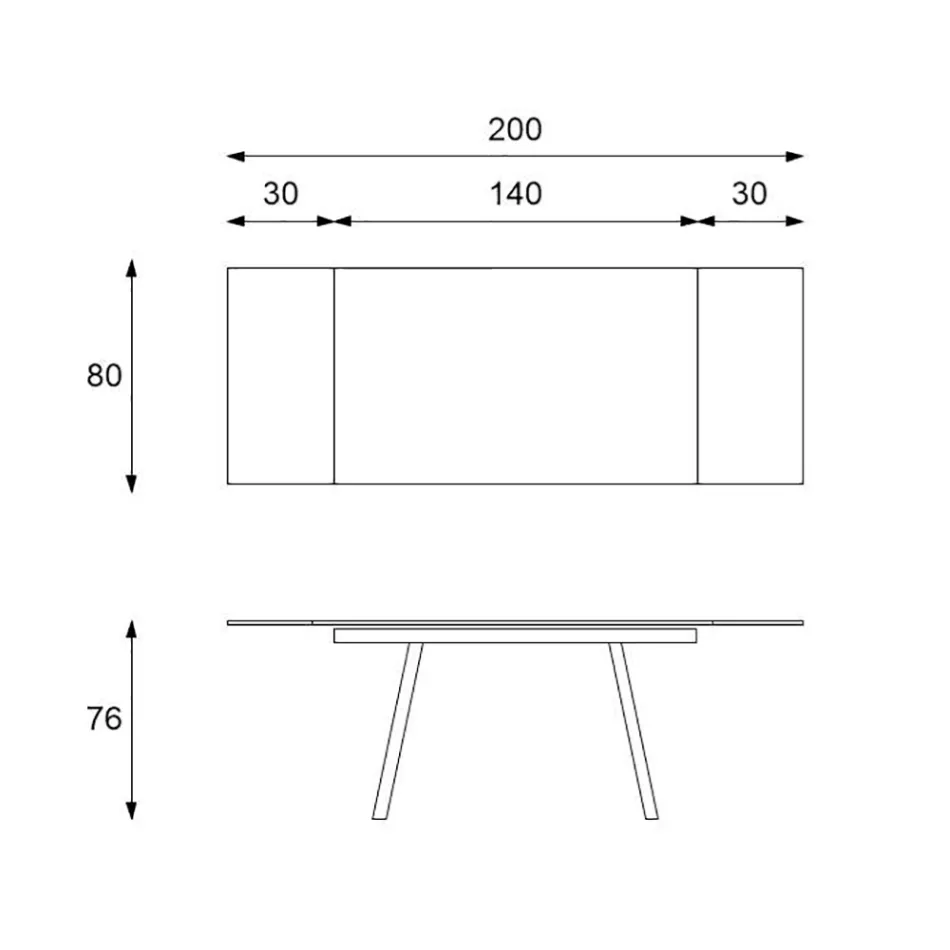 Tavolinë e zgjatur deri në 200 cm në gurin e sinterizuar me efekt mermeri - ananas Viadurini