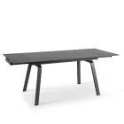 Tavolinë e zgjatur deri në 200 cm në gurin e sinterizuar me efekt mermeri - ananas Viadurini