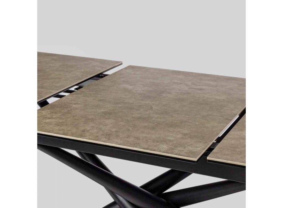 Tavolinë e Zgjatshme Deri në 220 cm në Lëvizjen Homemike Qeramike dhe Çeliku - Brianza Viadurini