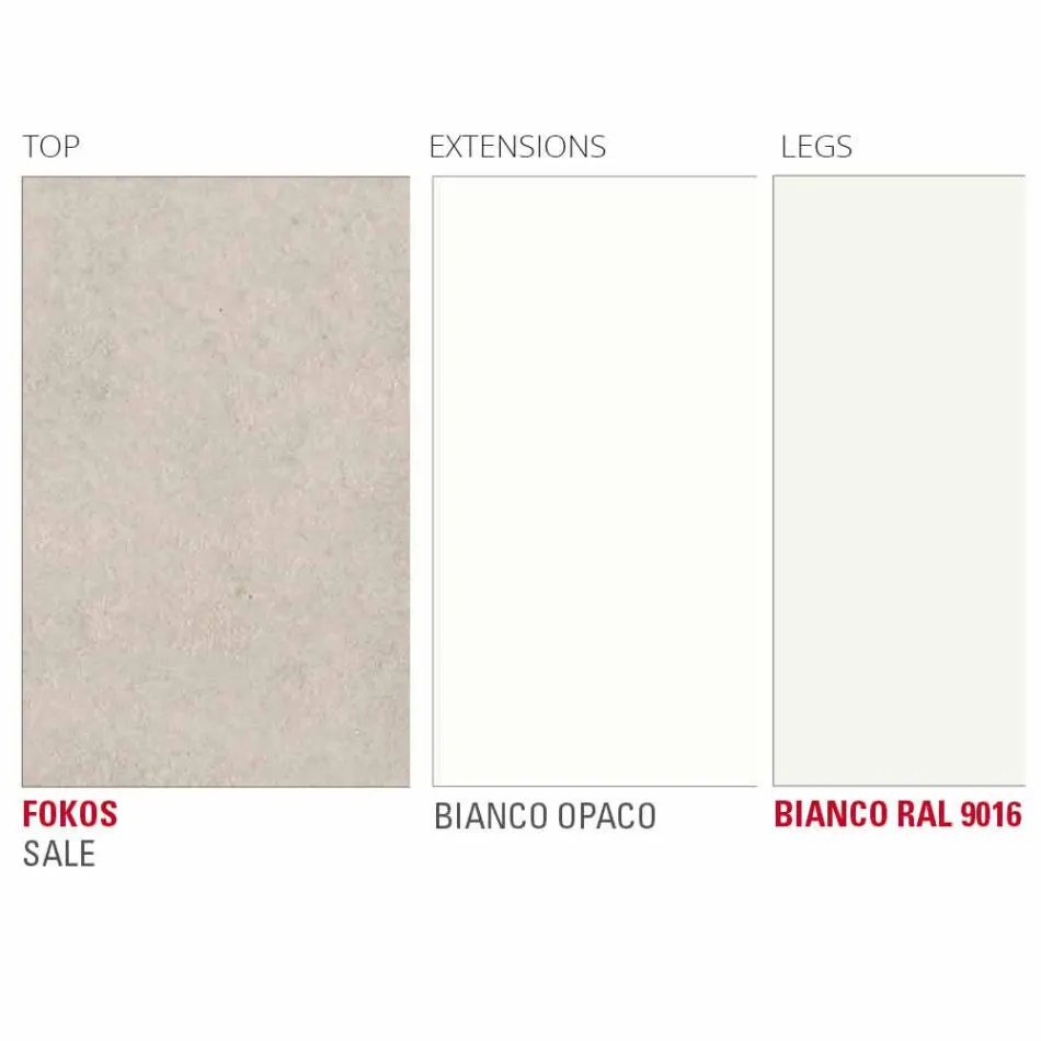 Tabela e Zgjatshme Deri në 238 cm në Laminam dhe Metal të prodhuara në Itali - Remigio Viadurini