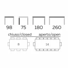Tavolinë e Zgjatshme Deri në 260 cm në prodhim gresi, mermeri dhe druri të prodhuar në Itali - Malita Viadurini