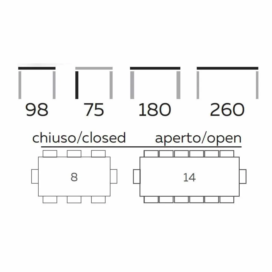Tavolinë e Zgjatshme Deri në 260 cm në prodhim gresi, mermeri dhe druri të prodhuar në Itali - Malita Viadurini