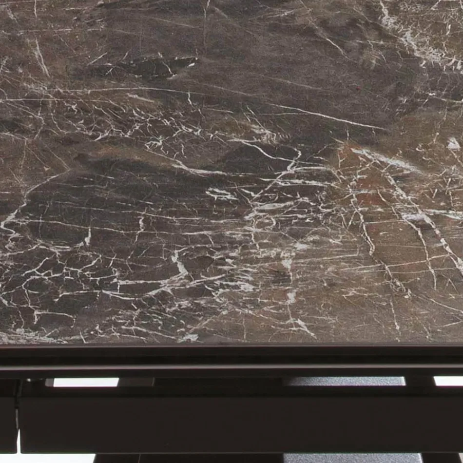 Tavolinë e zgjerueshme deri në 280 cm në xhami qeramike çeliku dhe mat - Viterbo Viadurini