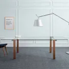 Tabela e zgjatur deri në 280 cm në gotë transparente të bërë në Itali - Sopot Viadurini