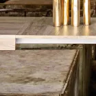 Tabela e zgjatur deri në 300 cm dizajn modern në Oky melamine Viadurini