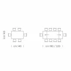 Tavolinë e zgjerueshme deri në 300 cm në Fenix dhe çelik Prodhuar në Itali - Settimmio Viadurini